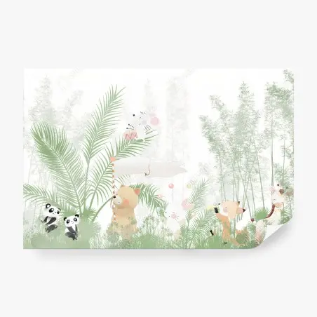 Papier peint OURS PANDA LAPIN DOUX JOLI POUR LA CHAMBRE D'ENFANT – Wallnifity®