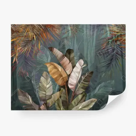 Papier peint TROPICAL FEUILLE VERTE JUNGLE NATURE POUR SALON – Wallnifity®