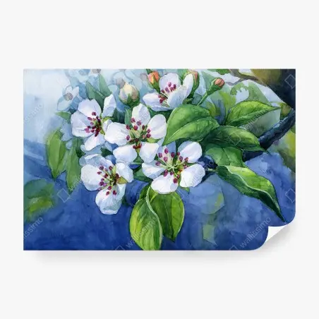 Papier peint POIRIER FLEUR PRINTEMPS ART NATURE POUR LE SALON – Wallnifity®