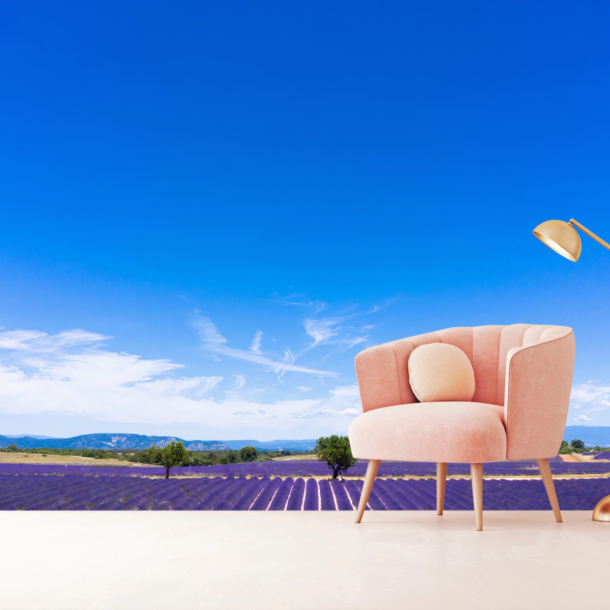 Papier peint LAVANDE CHAMPS PROVENCE FRANCE CIEL POUR SALON – Wallnifity®