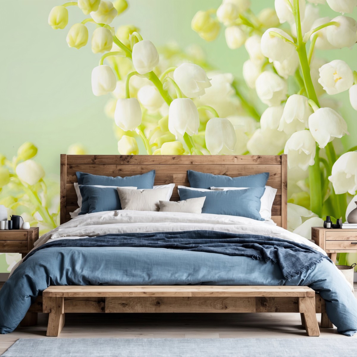 Papier peint MUGUET BLANC FLEURS NATURE DELICAT POUR LA CHAMBRE – Wallnifity®