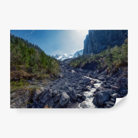 Papier peint ALPES MONTAGNES RIVIÈRE PAYSAGE PANORAMA POUR SALON – Wallnifity®