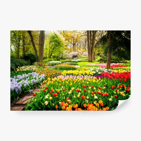 Papier peint TULIPES PRINTEMPS JARDIN FLEURS VIF POUR LE SALON – Wallnifity®
