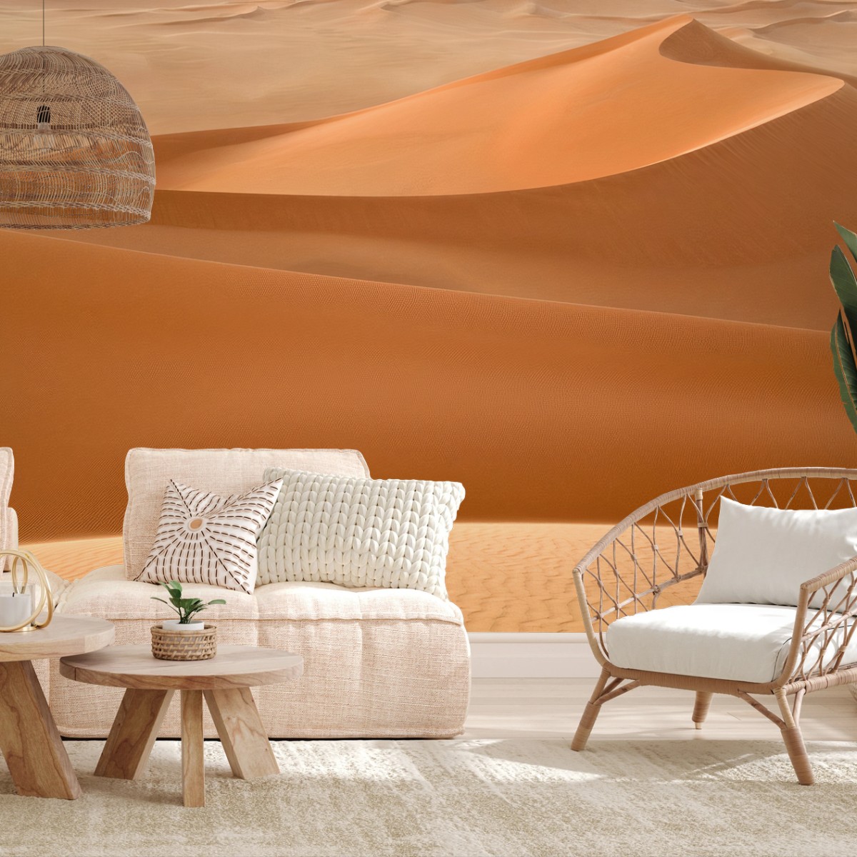 Papier peint DÉSERT SABLE DUNES MINIMAL PAYSAGE POUR SALON – Wallnifity®