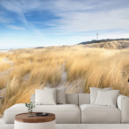 Papier peint PLAGE DUNES SABLE HERBE CÔTIÈRE POUR SALON – Wallnifity®