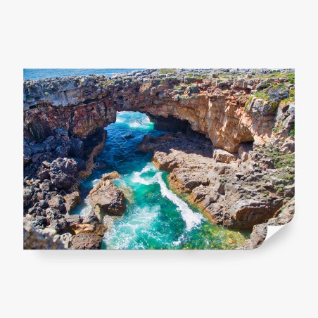 Papier peint MER FALAISES TURQUOISE PORTUGAL ROCHE POUR SALON – Wallnifity®