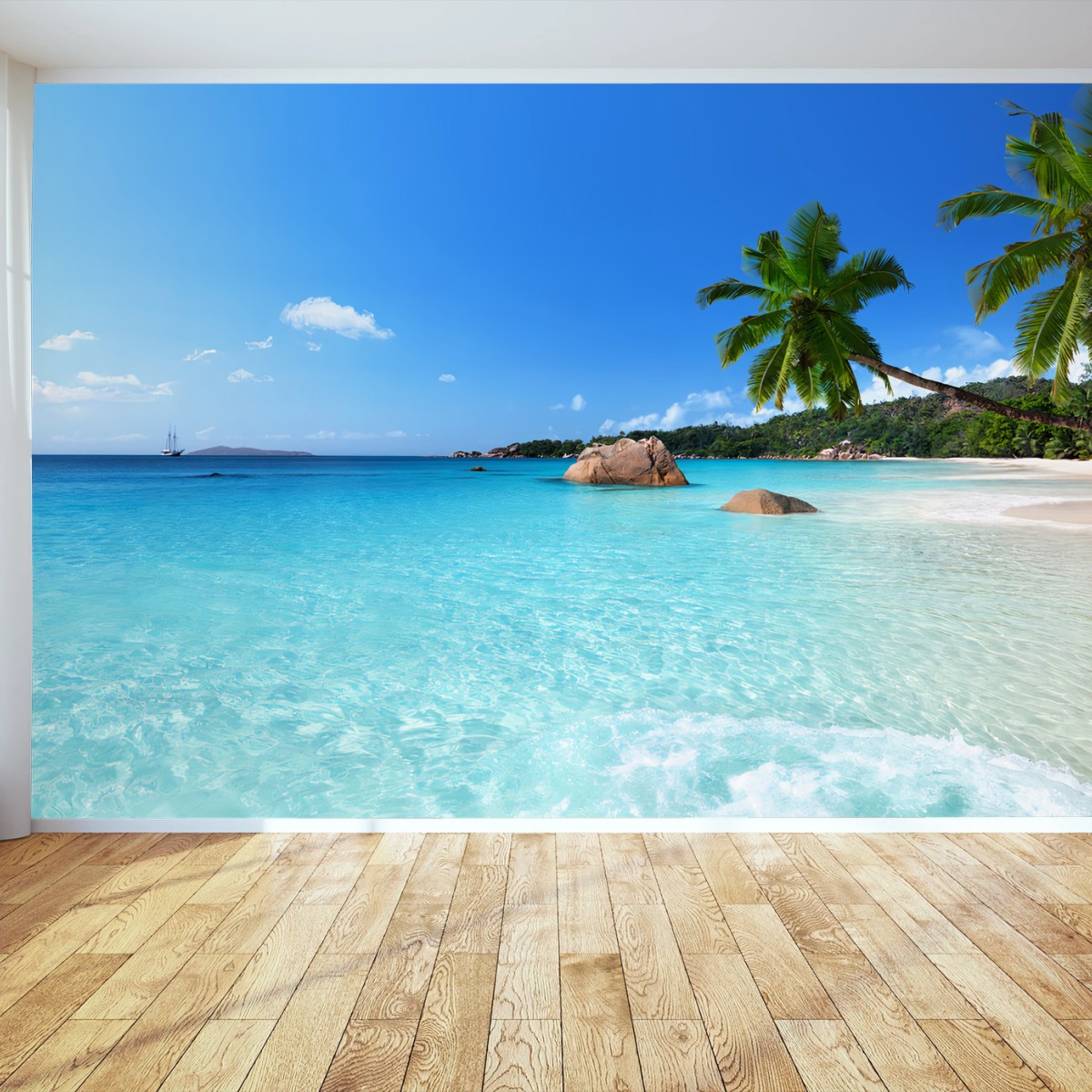 Papier peint TROPICAL PLAGE PALMIER MER PARADIS POUR SALON – Wallnifity®