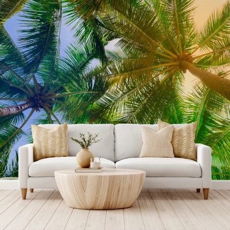 Papier peint PALMIER TROPICAL PLAGE ÉTÉ CIEL POUR LE SALON – Wallnifity®