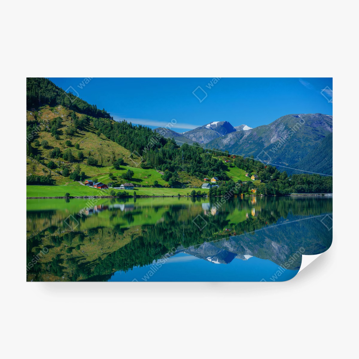 Papier peint MONTAGNES LAC NATURE PAYSAGE REFLET POUR SALON – Wallnifity®