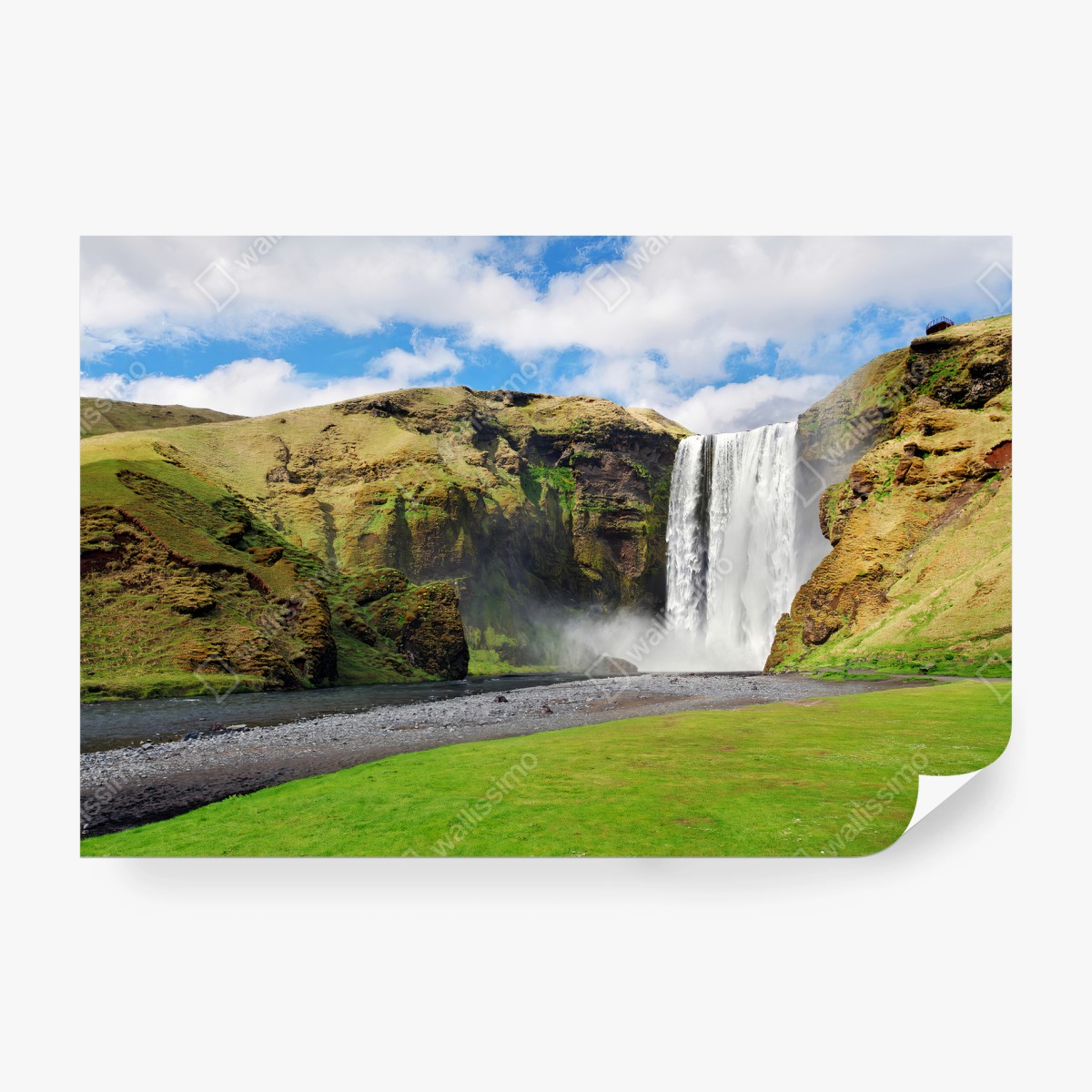 Papier peint EAU NATURE VERT CIEL PAYSAGE POUR LE SALON – Wallnifity®