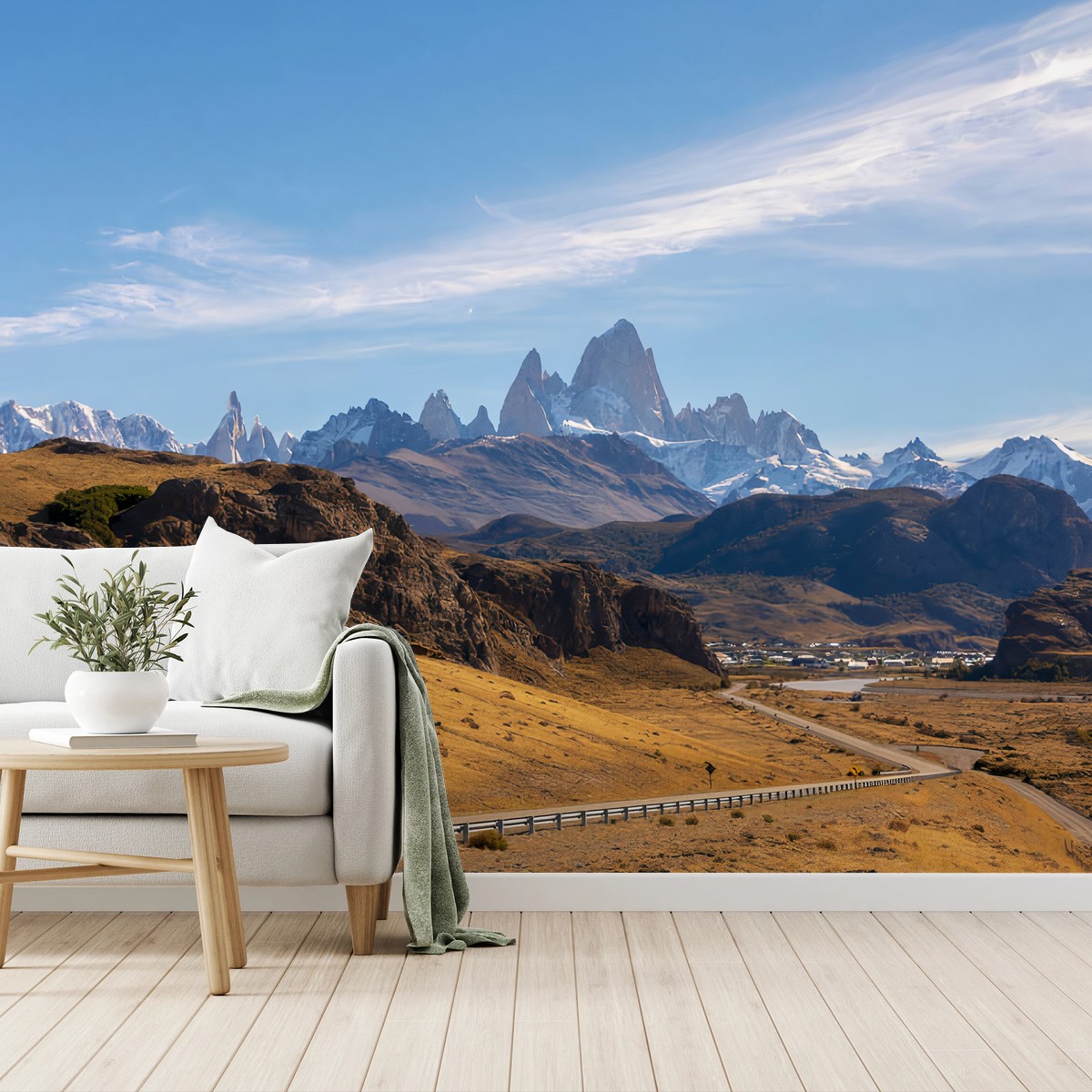 Papier peint MONTAGNE PAYSAGE ROUTE CIEL PANORAMA POUR SALON – Wallnifity®
