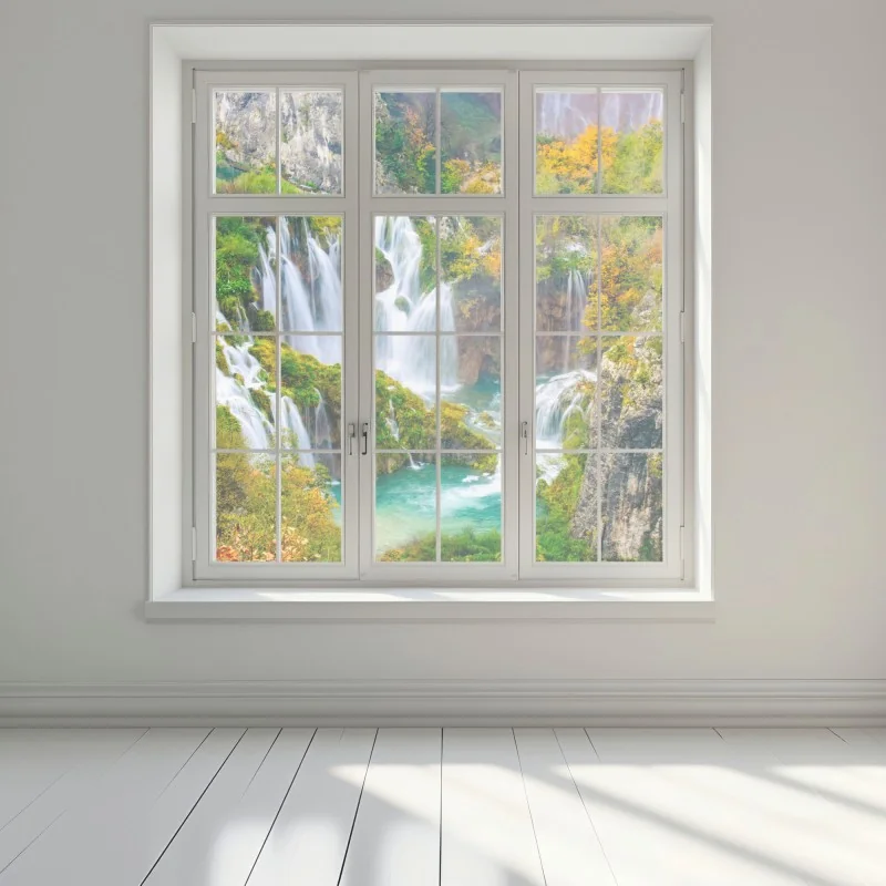 Sticker pour vitres et fenêtres paysage de cascades et lacs turquoise en automne – Wallnifity® Sticker pour vitres et fenêtres paysage de cascades et lacs turquoise en automne – Wallnifity®