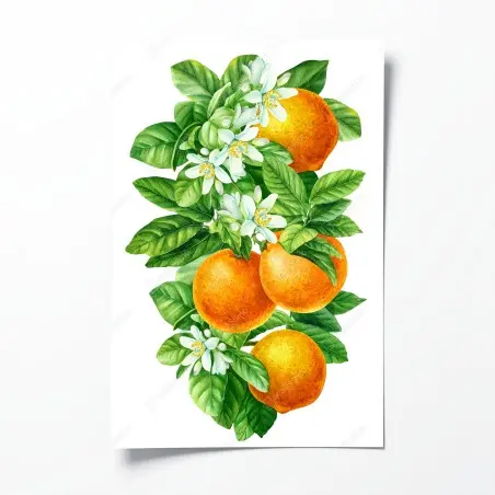 Poster branches d'oranger en aquarelle – Wallnifity®