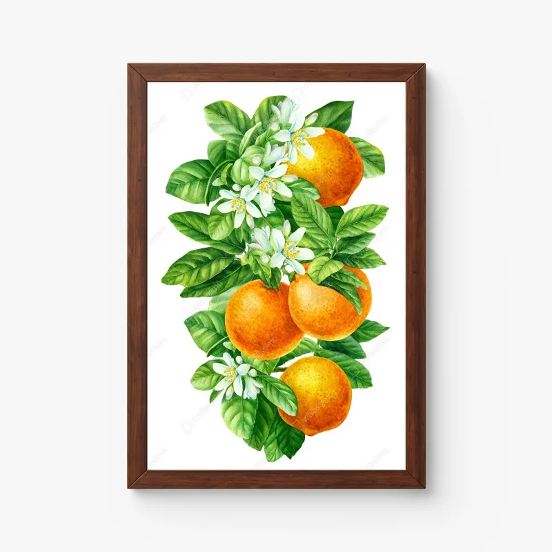 Poster branches d'oranger en aquarelle – Wallnifity® Poster branches d'oranger en aquarelle – Wallnifity®