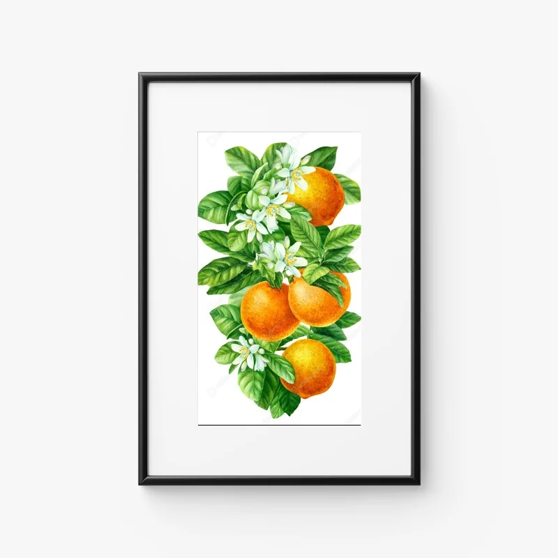 Poster branches d'oranger en aquarelle – Wallnifity® Poster branches d'oranger en aquarelle – Wallnifity®