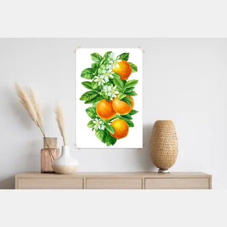 Poster branches d'oranger en aquarelle – Wallnifity®
