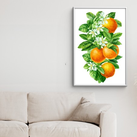 Poster branches d'oranger en aquarelle – Wallnifity®