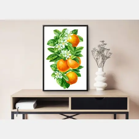 Poster branches d'oranger en aquarelle – Wallnifity®