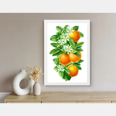 Poster branches d'oranger en aquarelle – Wallnifity®