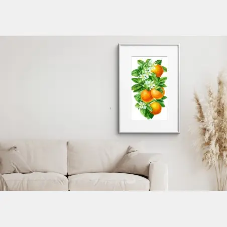 Poster branches d'oranger en aquarelle – Wallnifity®