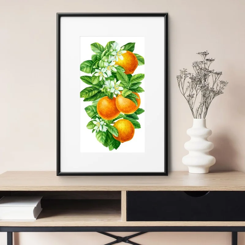 Poster branches d'oranger en aquarelle – Wallnifity® Poster branches d'oranger en aquarelle – Wallnifity®