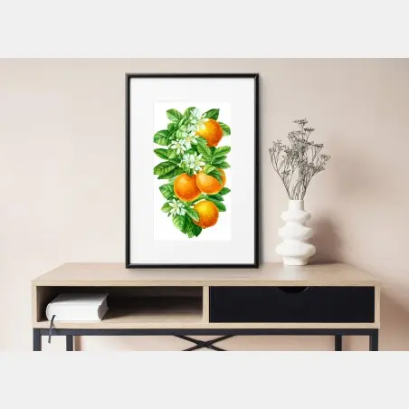 Poster branches d'oranger en aquarelle – Wallnifity®