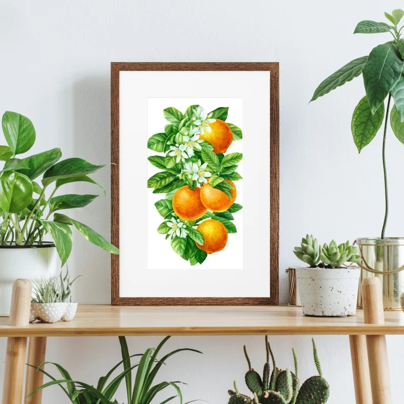 Poster branches d'oranger en aquarelle – Wallnifity® Poster branches d'oranger en aquarelle – Wallnifity®