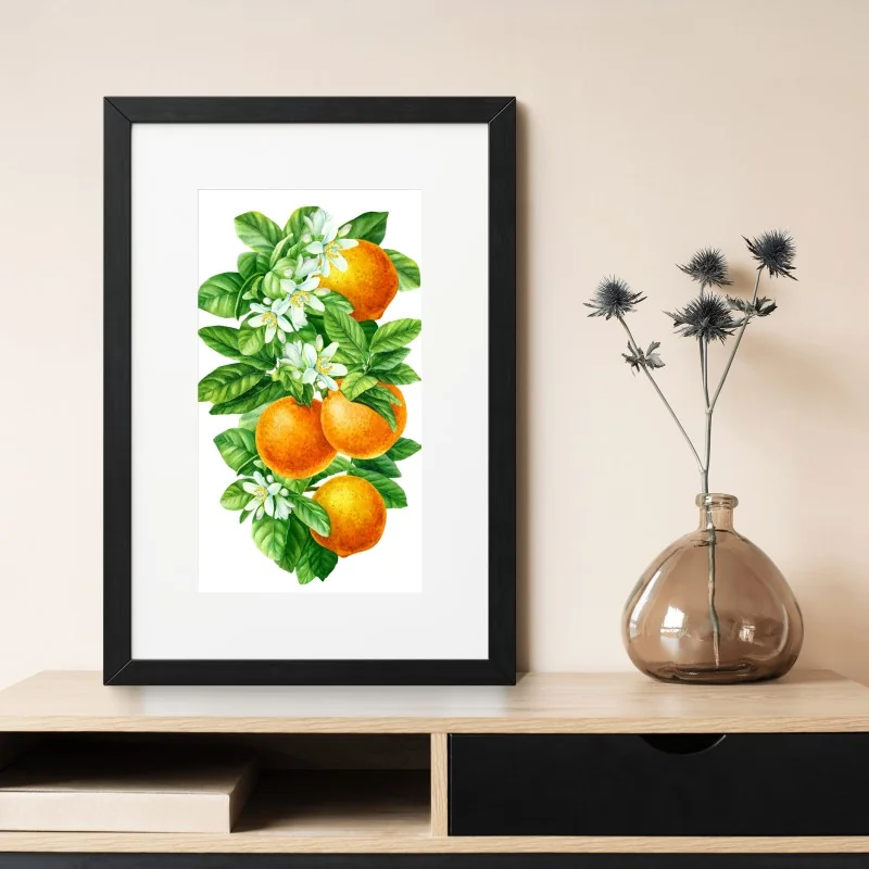 Poster branches d'oranger en aquarelle – Wallnifity® Poster branches d'oranger en aquarelle – Wallnifity®