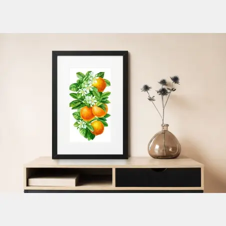Poster branches d'oranger en aquarelle – Wallnifity®