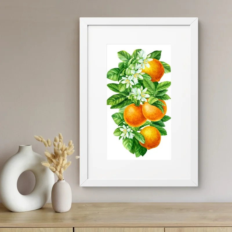 Poster branches d'oranger en aquarelle – Wallnifity® Poster branches d'oranger en aquarelle – Wallnifity®