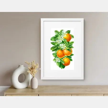 Poster branches d'oranger en aquarelle – Wallnifity®