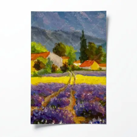 Poster champ de lavande au crépuscule – Wallnifity®