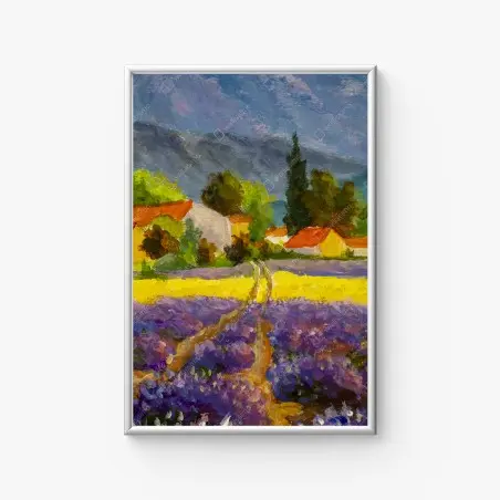 Poster champ de lavande au crépuscule – Wallnifity®