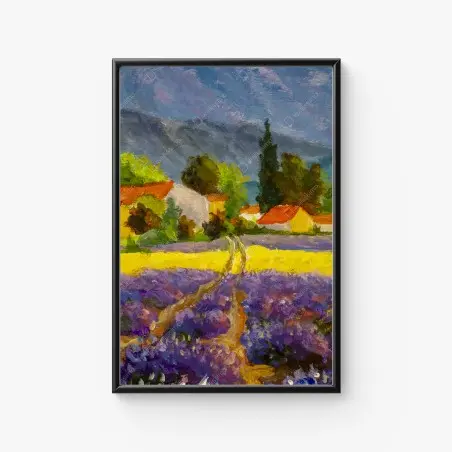 Poster champ de lavande au crépuscule – Wallnifity®
