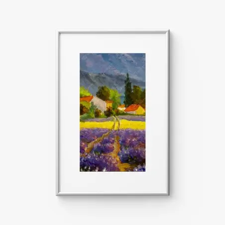 Poster champ de lavande au crépuscule – Wallnifity®