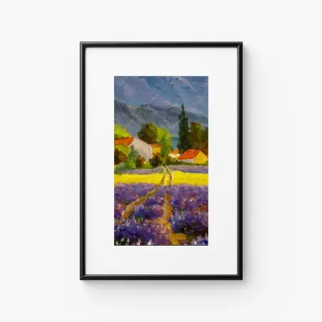 Poster champ de lavande au crépuscule – Wallnifity®