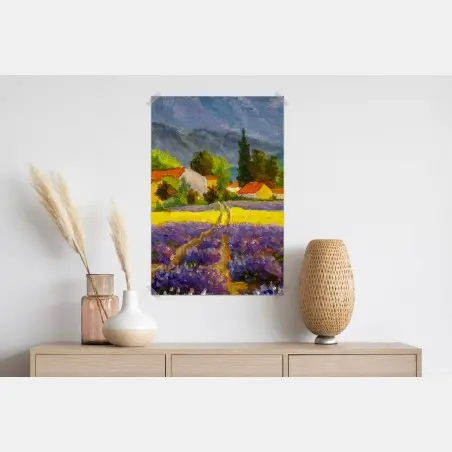 Poster champ de lavande au crépuscule – Wallnifity®