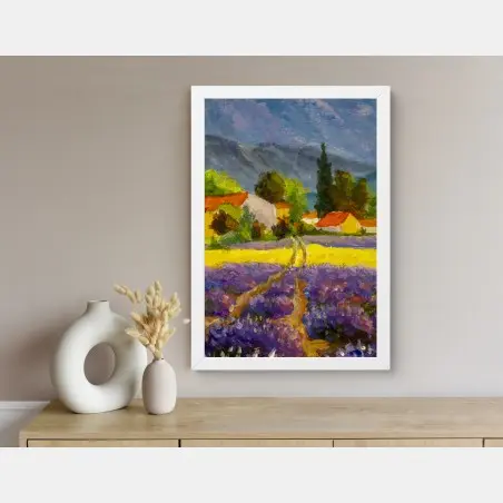 Poster champ de lavande au crépuscule – Wallnifity®