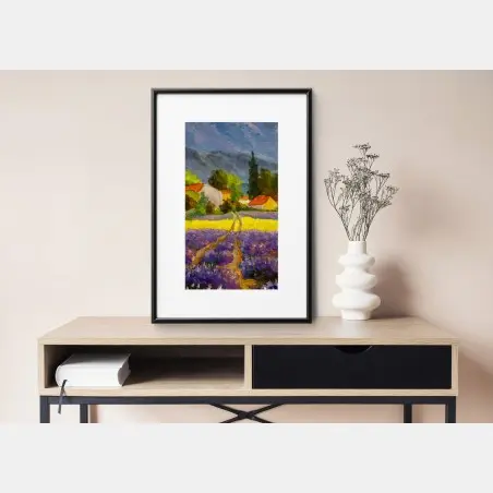 Poster champ de lavande au crépuscule – Wallnifity®