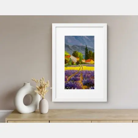 Poster champ de lavande au crépuscule – Wallnifity®