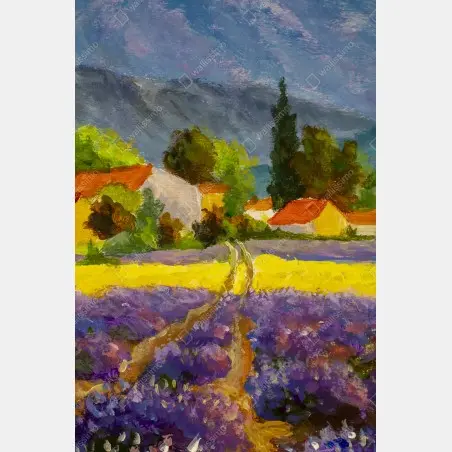 Poster champ de lavande au crépuscule – Wallnifity®